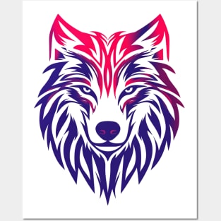 Tribal Wolf Graphic Design Posters and Art